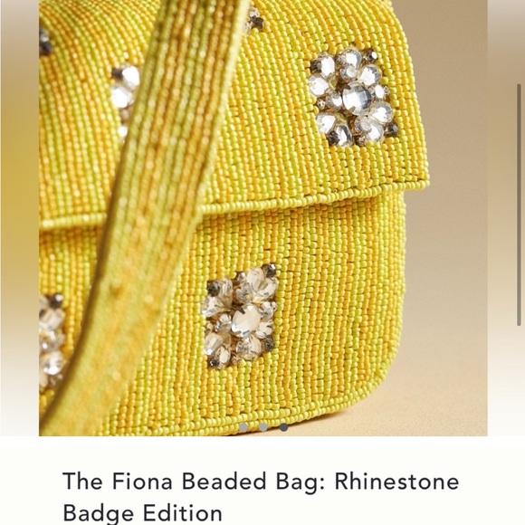 New with Tags: Anthropologie Fiona Beaded handbag in Sunshine Yellow ☀️ - Picture 3 of 3